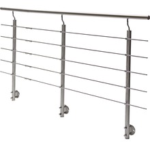Balustradă din oțel inoxidabil cu cabluri orizontale și stâlpi
