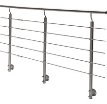 Balustradă din oțel inoxidabil cu stâlpi orizontali