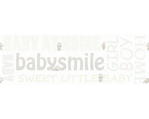 Bordură tapet cameră copii baby smile gri deschis 5 m x 17 cm