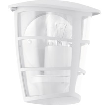 Lumină de perete exterior albă cu carcasă transparentă și bec