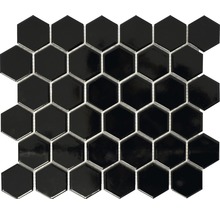 Mozaic piscină ceramic HX 090 negru lucios 32,5x28,1 cm