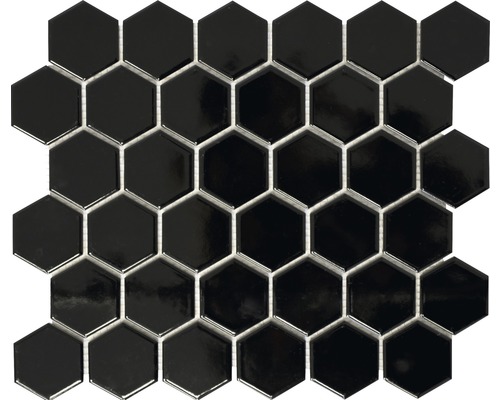 Mozaic piscină ceramic HX 090 negru lucios 32,5x28,1 cm