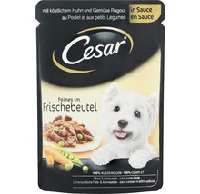 Cesar mâncare pentru câini în pungă pentru prospețime cu pui și legume