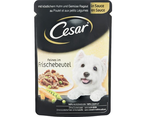Hrană umedă pentru câini Cesar pui & legume în sos, 100 g