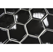 Mozaic piscină ceramic HX 090 negru lucios 32,5x28,1 cm