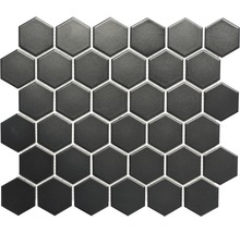 Mozaic piscină ceramic HX 095 negru mat 32,5x28,1 cm