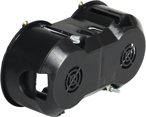 Carcasă neagră a unui dispozitiv electric cu fante de ventilație