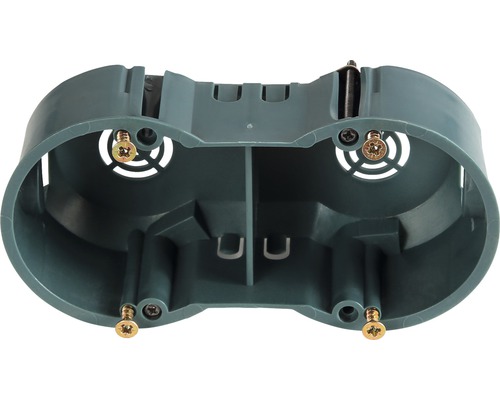 Doza dublă de aparat din material plastic cu șuruburi