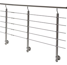 Balustradă din oțel inoxidabil cu fire orizontale pentru exterior