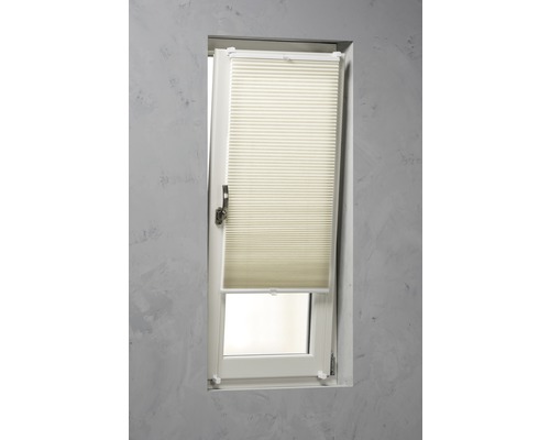 Jaluzea plisată (plisse) tip fagure Soluna tensionată lateral, bej 100x130 cm Fereastră cu jaluzea pliată pentru intimitate și protecție solară