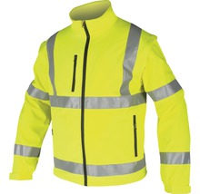 Jachetă de avertizare galbenă cu fermoar și benzi reflectorizante