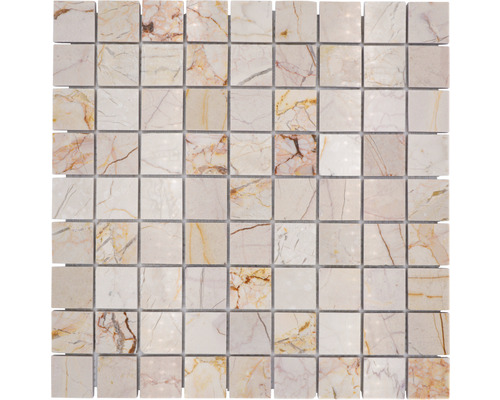 Mozaic marmură Golden crem polișat MOS 32/2807 30,5x30,5 cm Placă de mozaic din marmură