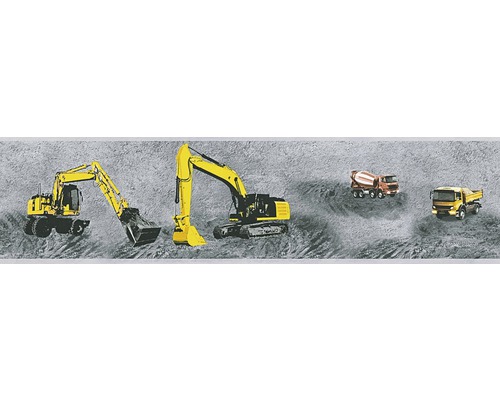 Bordură tapet cameră copii Bagger gri 5 m x 13 cm