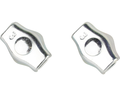 Cleme simple Mamutec 1-3 mm pentru fixat cabluri metalice, pachet 2 bucăți