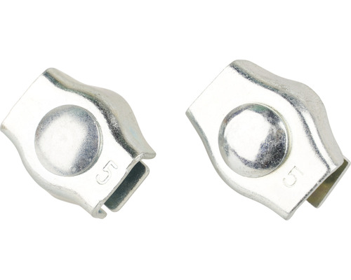 Cleme simple Mamutec 4-6 mm pentru fixat cabluri metalice, pachet 2 bucăți