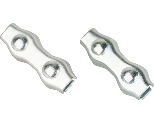 Cleme duble Mamutec 1-3 mm pentru fixat cabluri metalice, pachet 2 bucăți
