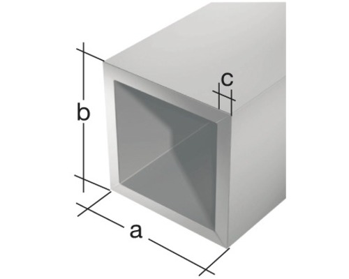 Profil pătrat din aluminiu cu dimensiuni
