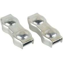 Cleme duble Mamutec 6-8 mm pentru fixat cabluri metalice, pachet 2 bucăți-thumb-0
