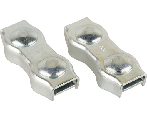 Cleme duble Mamutec 6-8 mm pentru fixat cabluri metalice, pachet 2 bucăți-0