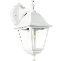 Lumină de perete albă pentru exterior cu inserție de sticlă și formă decorativă