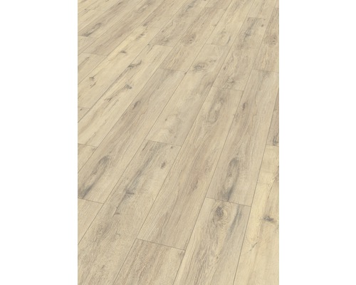 Suprafață de podea laminată deschisă la culoare, cu structură de lemn