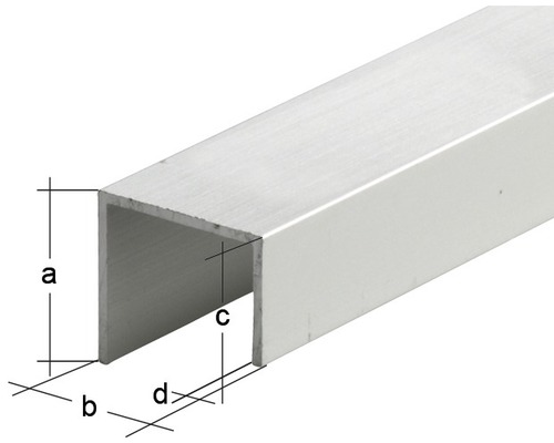 Profil U din aluminiu cu dimensiuni