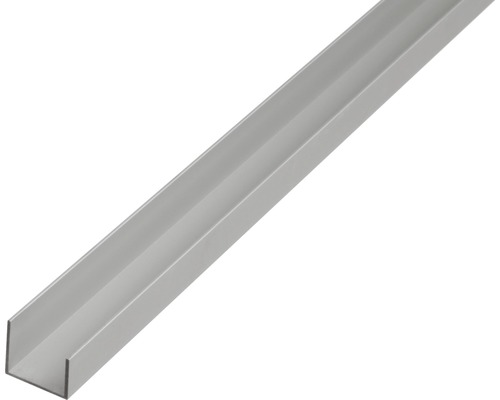 Profil aluminiu tip U Kaiserthal 20x22x15x1,5 mm, lungime 1m, laturi inegale