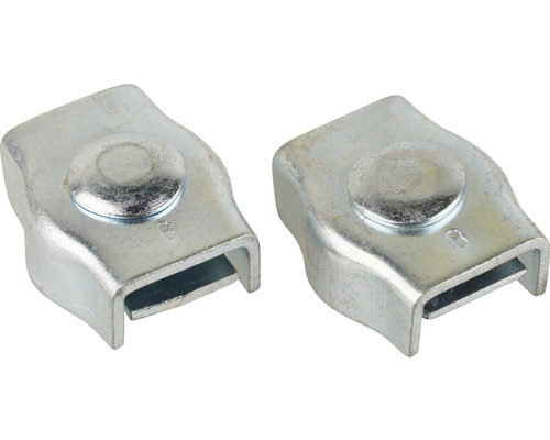 Cleme simple Mamutec 6-8 mm pentru fixat cabluri metalice, pachet 2 bucăți