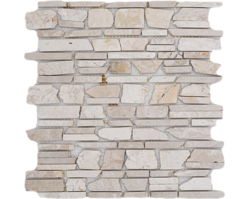Mozaic marmură Biancone MOS Brick 200 Uni bej mat 30,5x30,5 cm