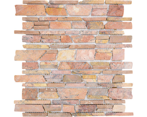 Mozaic marmură Rossoverona MOS Brick 220 Uni roșu mat 30,5x30,5 cm