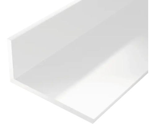 Cornier plastic Alberts 40x10x2 mm, lungime 2m, alb Profil unghiular