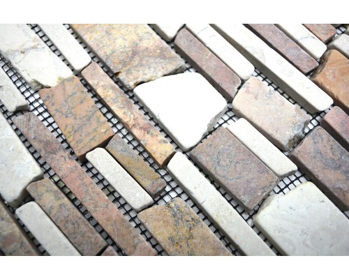 Placă de mozaic din piatră naturală cu pietre alungite