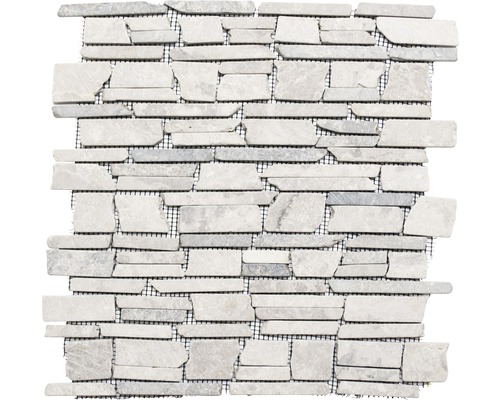 Mozaic marmură MOS Brick 230 Uni gri 30,5x30,5 cm Placă de mozaic din piatră naturală pe plasă