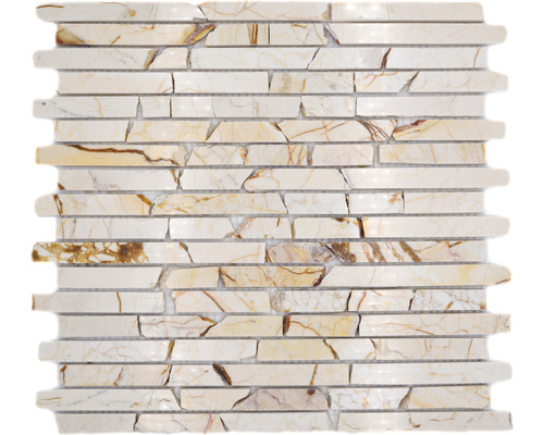 Mozaic marmură MOS Brick 2807 Golden Cream polișat 30,5x32,2 cm Placă de mozaic din piatră naturală