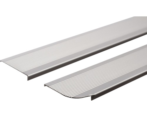 Profil aluminiu de capăt 34 mm 60 cm set 2 bucăți Două profile metalice pentru marginea scărilor cu o suprafață canelată