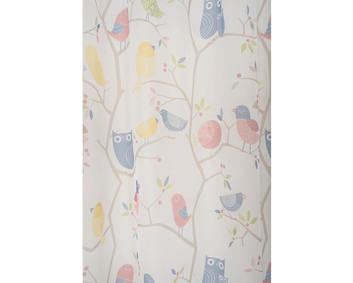 Cortină de duș cu imprimeu de păsări și bufnițe