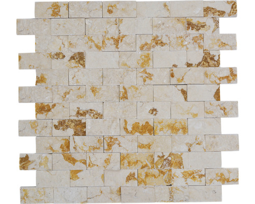 Mozaic marmură Brick Splitface Sunny 3D bej 30x30 cm