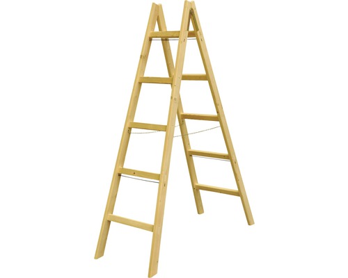 Scară dublă din lemn Alverosal 2x5 trepte max. 100kg Scară dublă din lemn Alverosal 2x5 trepte max. 100kg