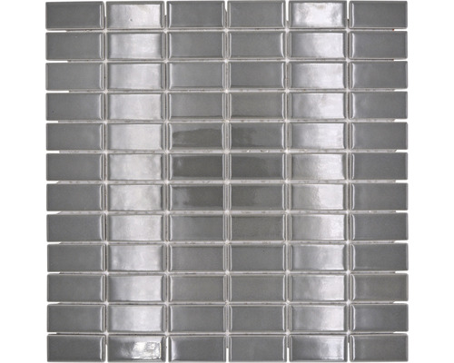 Mozaic piscină ceramic ST 380 gri lucios 30x30 cm Mozaic dreptunghiular gri pentru perete și podea