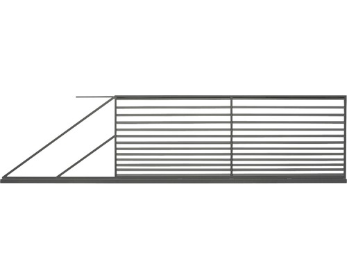 Poartă culisantă Polbram Tulisa oțel galvanizat 400x150 cm deschidere stânga antracit