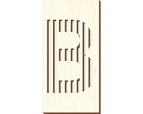 Literă casă „B” pentru poartă/ușă, placaj lemn perforat