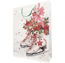 Pungă de cadou cu design de patine de gheață și flori