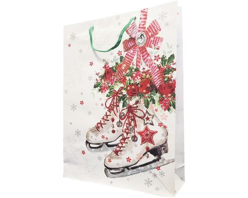 Pungă de cadou cu design de patine de gheață și flori