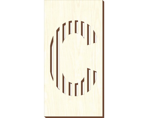 Literă casă „C” pentru poartă/ușă, placaj lemn perforat