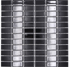 Mozaic piscină ceramic ST 390 negru lucios 30x30 cm