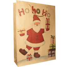 Sac de hârtie cu motiv de Moș Crăciun și cadouri