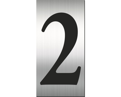 Număr casă „2” pentru poartă/ușă, material plastic ABS gravat