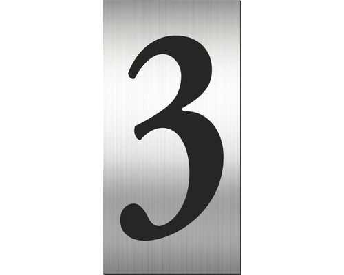 Număr casă „3” pentru poartă/ușă, material plastic ABS gravat