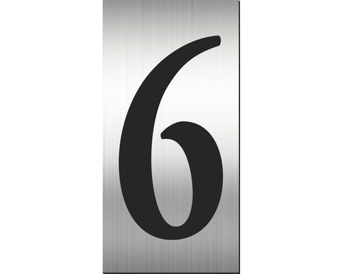 Număr casă „6” pentru poartă/ușă, material plastic ABS gravat