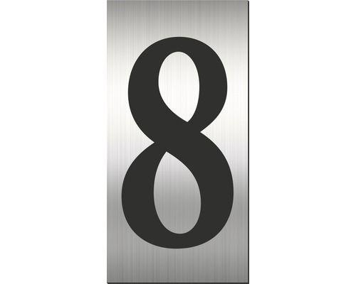 Număr casă „8” pentru poartă/ușă, material plastic ABS gravat